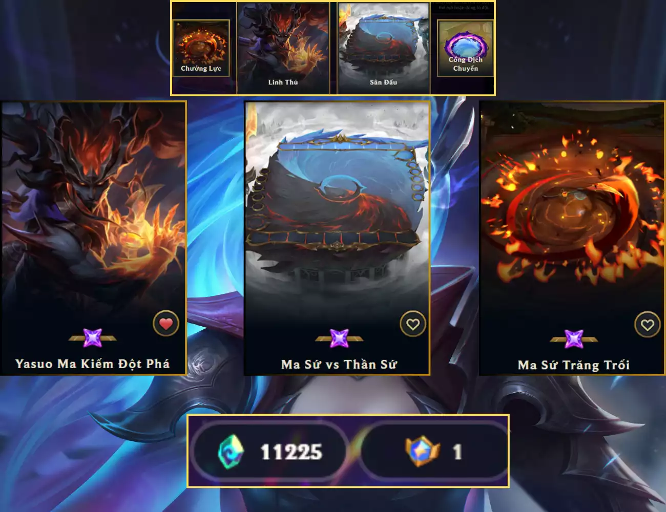 COMBO YASUO MA KIẾM + SÂN + CHƯƠ NG